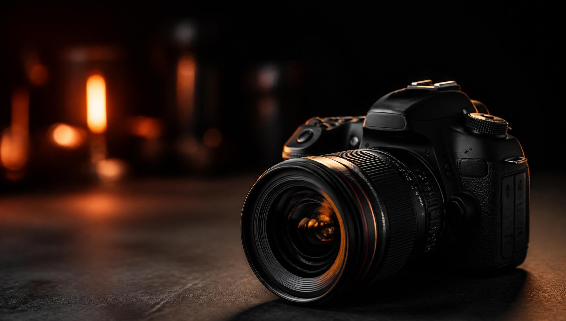 Photographe au travail dans une lumière cinématique